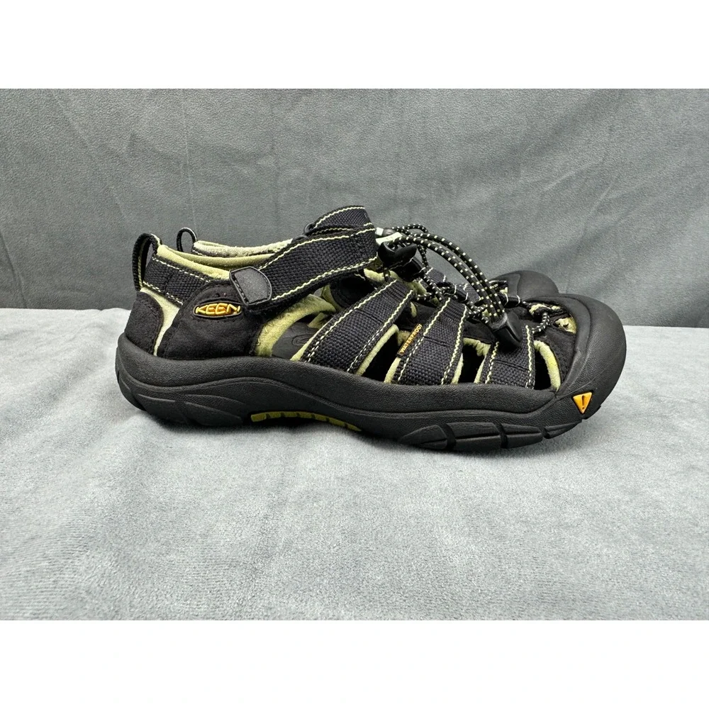KEEN Newport H2 Kids Waterproof Sport Sandals Black Lime Green Size 4 Youth